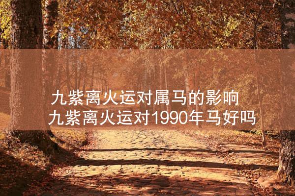  九紫离火运对属马的影响 九紫离火运对1990年马好吗