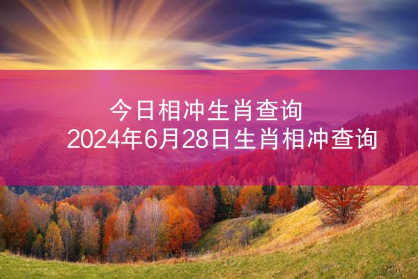 今日相冲生肖查询 2024年6月28日生肖相冲查询