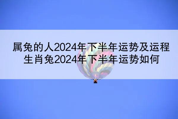 属兔的人2024年下半年运势及运程 生肖兔2024年下半年运势如何