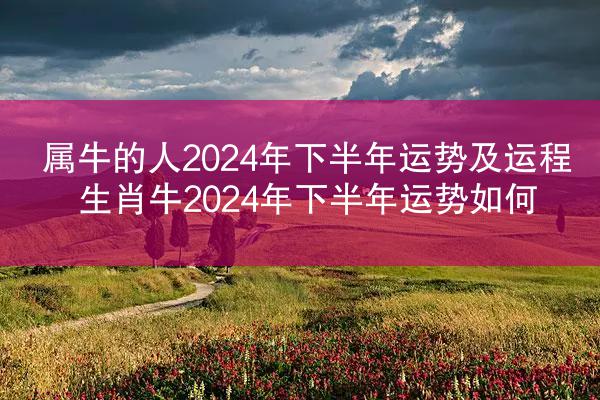 属牛的人2024年下半年运势及运程 生肖牛2024年下半年运势如何