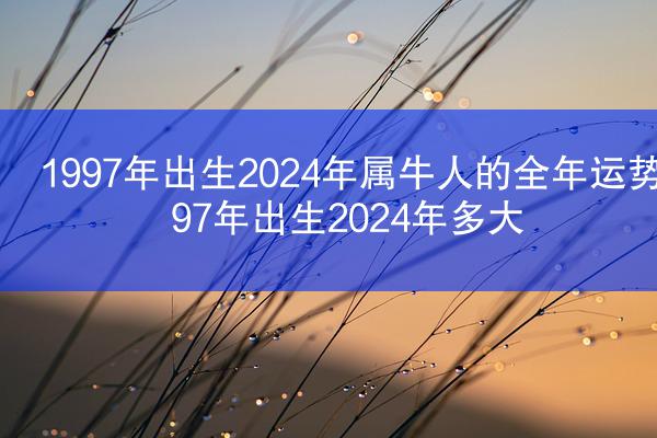 1997年出生2024年属牛人的全年运势 97年出生2024年多大