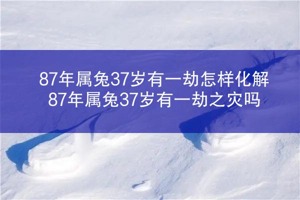 87年属兔37岁有一劫怎样化解 87年属兔37岁有一劫之灾吗