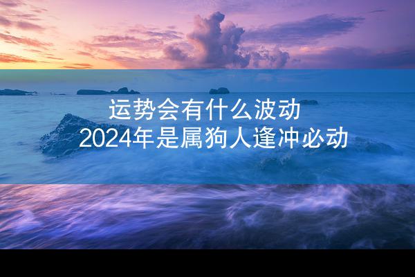 运势会有什么波动 2024年是属狗人逢冲必动