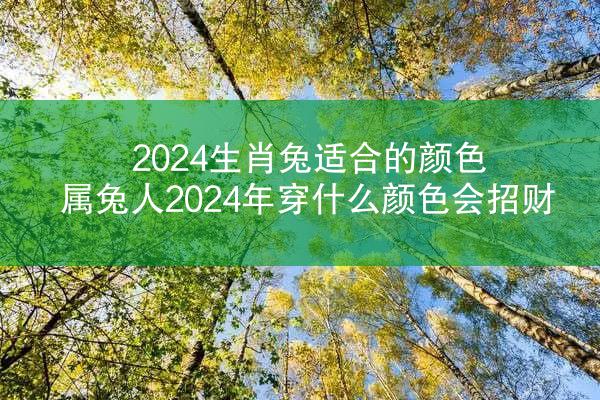 2024生肖兔适合的颜色 属兔人2024年穿什么颜色会招财