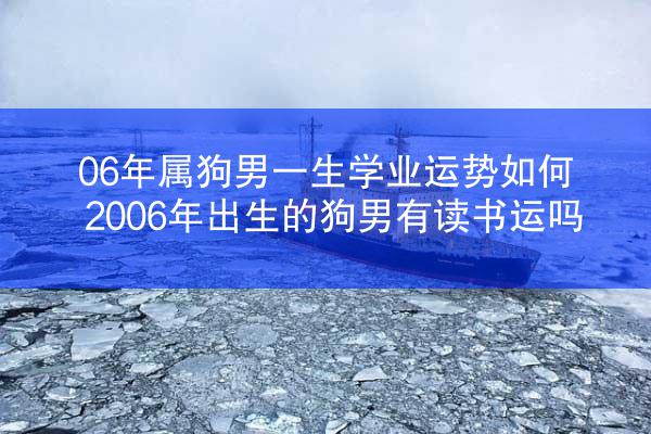 06年属狗男一生学业运势如何 2006年出生的狗男有读书运吗