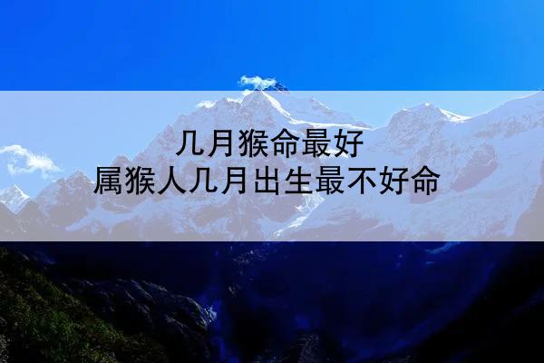 几月猴命最好 属猴人几月出生最不好命
