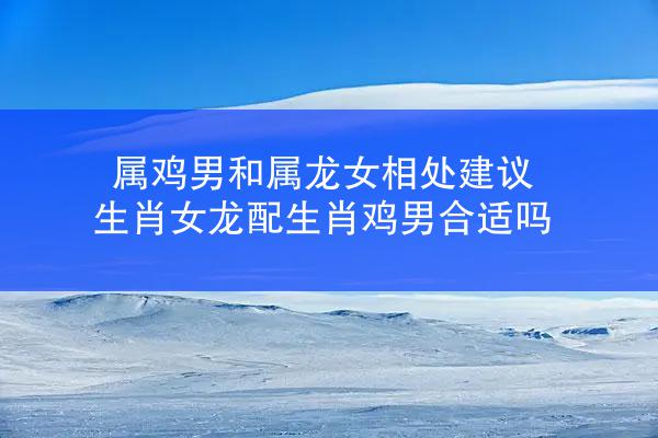 属鸡男和属龙女相处建议 生肖女龙配生肖鸡男合适吗