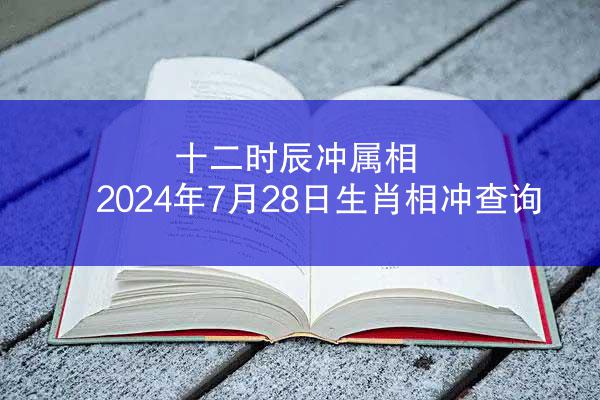 十二时辰冲属相 2024年7月28日生肖相冲查询