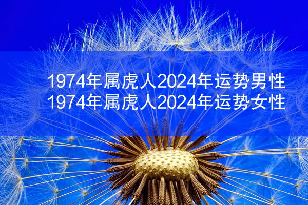 1974年属虎人2024年运势男性 1974年属虎人2024年运势女性