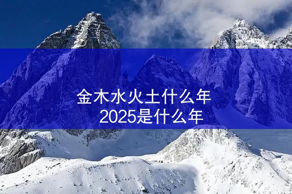  金木水火土什么年 2025是什么年
