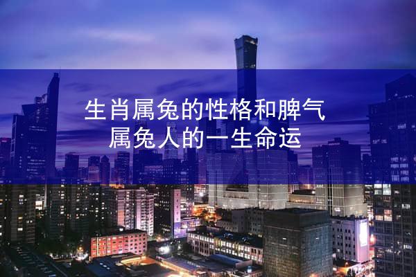 生肖属兔的性格和脾气 属兔人的一生命运