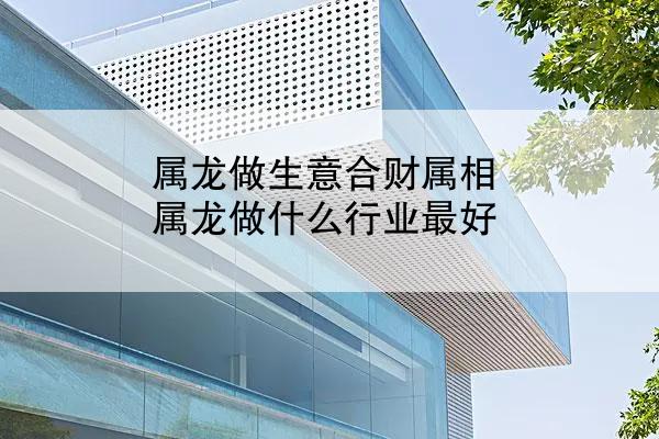 属龙做生意合财属相 属龙做什么行业最好