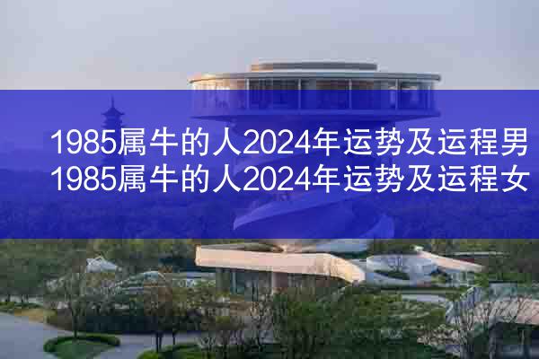 1985属牛的人2024年运势及运程男 1985属牛的人2024年运势及运程女