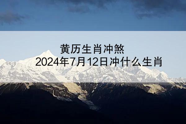 黄历生肖冲煞 2024年7月12日冲什么生肖