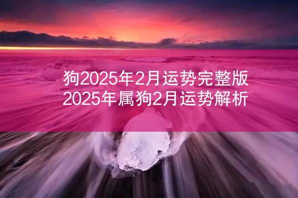 狗2025年2月运势完整版 2025年属狗2月运势解析