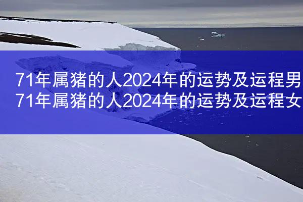 71年属猪的人2024年的运势及运程男 71年属猪的人2024年的运势及运程女