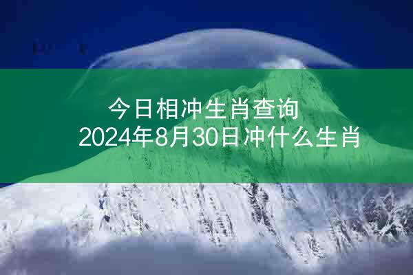 今日相冲生肖查询 2024年8月30日冲什么生肖