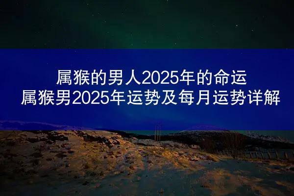属猴的男人2025年的命运 属猴男2025年运势及每月运势详解