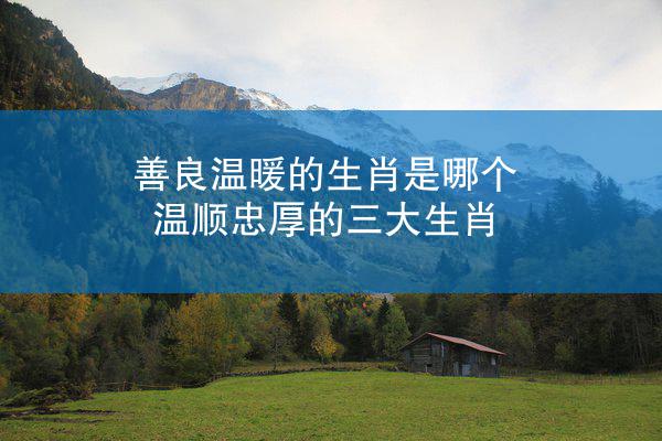 善良温暖的生肖是哪个 温顺忠厚的三大生肖