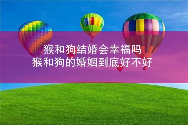 猴和狗结婚会幸福吗 猴和狗的婚姻到底好不好