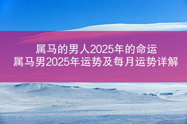 属马的男人2025年的命运 属马男2025年运势及每月运势详解