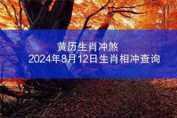 黄历生肖冲煞 2024年8月12日生肖相冲查询