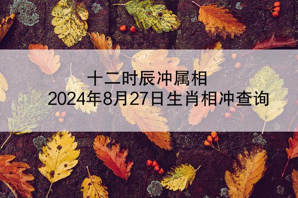 十二时辰冲属相 2024年8月27日生肖相冲查询