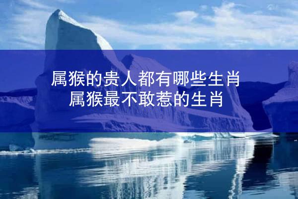 属猴的贵人都有哪些生肖 属猴最不敢惹的生肖
