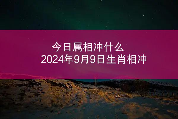 今日属相冲什么 2024年9月9日生肖相冲
