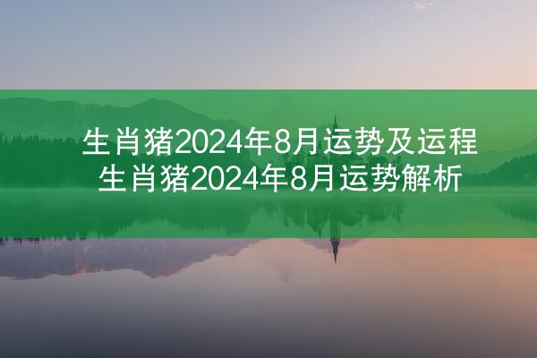 生肖猪2024年8月运势及运程 生肖猪2024年8月运势解析