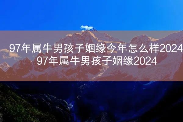 97年属牛男孩子姻缘今年怎么样2024 97年属牛男孩子姻缘2024