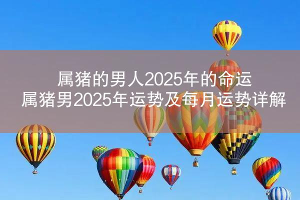 属猪的男人2025年的命运 属猪男2025年运势及每月运势详解