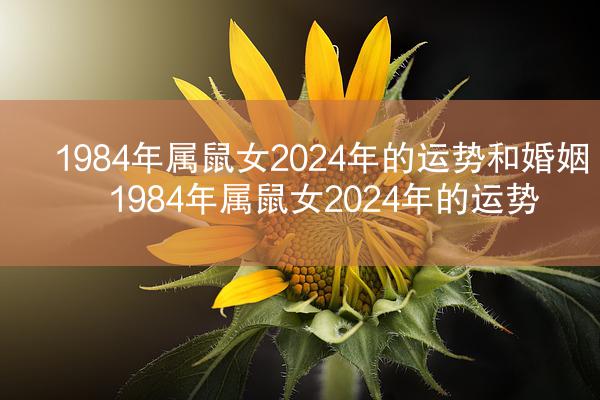 1984年属鼠女2024年的运势和婚姻 1984年属鼠女2024年的运势