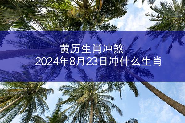 黄历生肖冲煞 2024年8月23日冲什么生肖