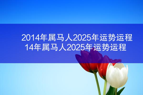 2014年属马人2025年运势运程 14年属马人2025年运势运程