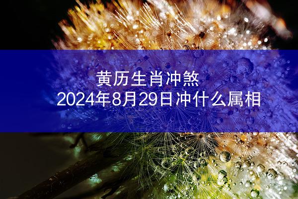 黄历生肖冲煞 2024年8月29日冲什么属相