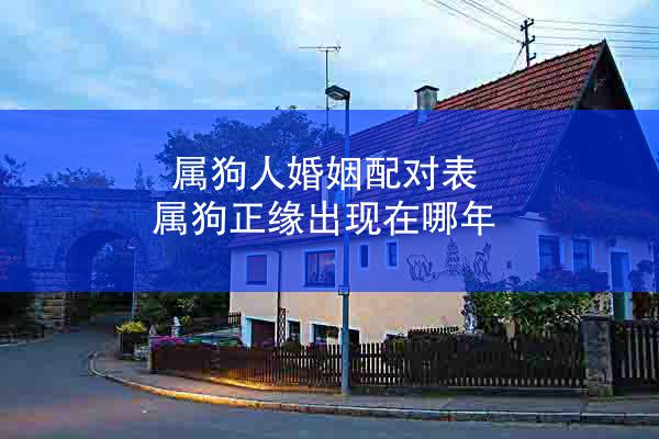 属狗人婚姻配对表 属狗正缘出现在哪年