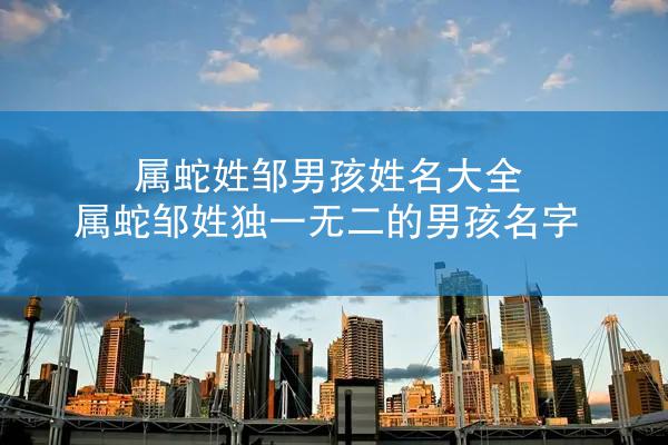属蛇姓邹男孩姓名大全 属蛇邹姓独一无二的男孩名字