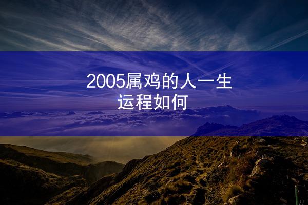2005属鸡的人一生运程如何