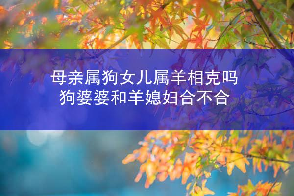 母亲属狗女儿属羊相克吗 狗婆婆和羊媳妇合不合