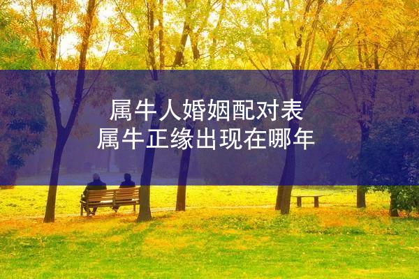 属牛人婚姻配对表 属牛正缘出现在哪年