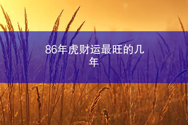 86年虎财运最旺的几年