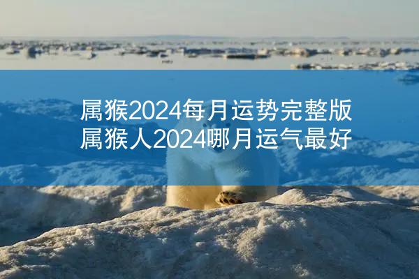 属猴2024每月运势完整版 属猴人2024哪月运气最好