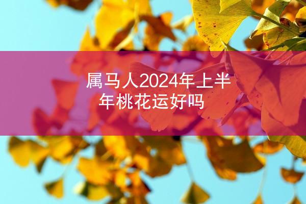 属马人2024年上半年桃花运好吗