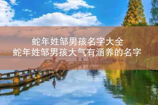 蛇年姓邹男孩名字大全 蛇年姓邹男孩大气有涵养的名字