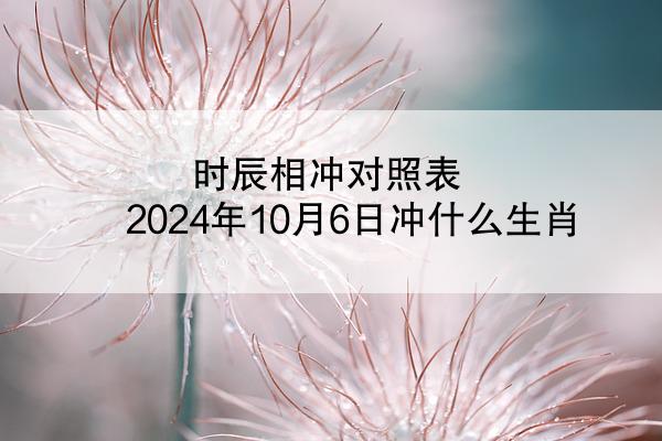 时辰相冲对照表 2024年10月6日冲什么生肖