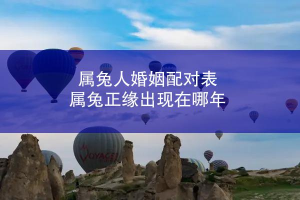 属兔人婚姻配对表 属兔正缘出现在哪年
