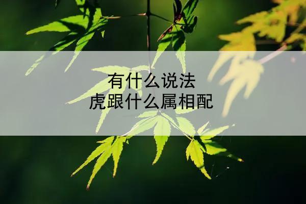 有什么说法 虎跟什么属相配
