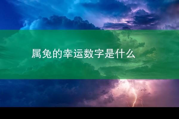 属兔的幸运数字是什么