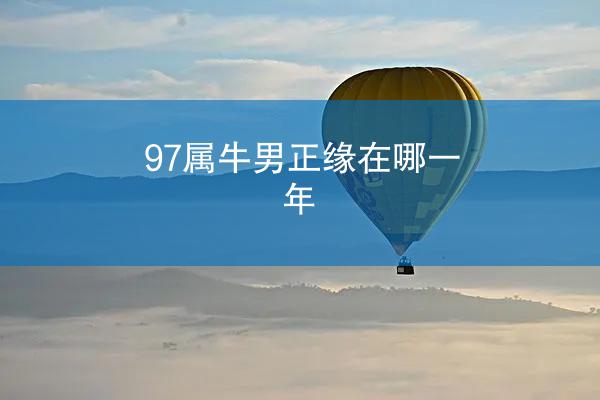 97属牛男正缘在哪一年